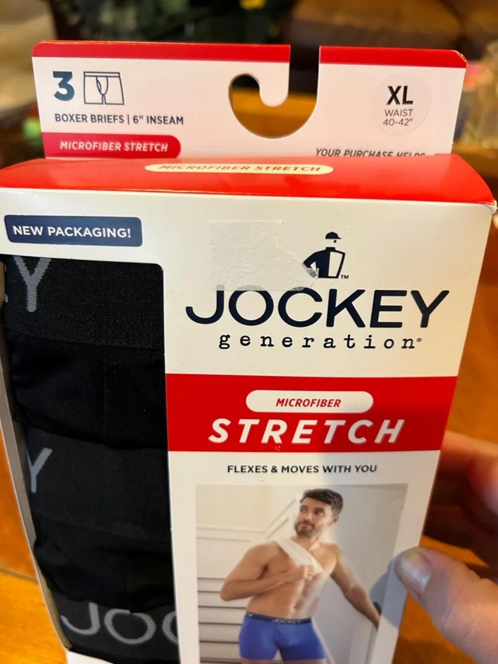 3 Pack Jockey Generation Boxer Briefs Breathable Microfiber stretch Black